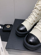 MARTIN SHORT BOOTS WHITE MIX BLACK LAMBSKIN