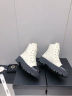 MARTIN SHORT BOOTS WHITE MIX BLACK LAMBSKIN