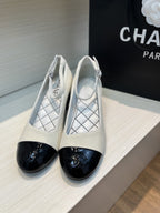mary janes ivory black velvet