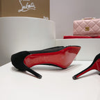 CL Follies Strass Pumps Mesh and Veau Velours Black