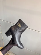 CC Square Toe Ankle Boots 70mm Black Cowhide 464564