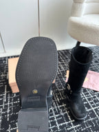 Miu Classic Runway Boots Black Suede 455905
