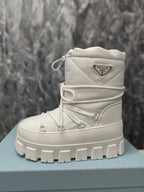 PRA RE-NYLON GABARDINE APRÈS SKI BOOTIES WHITE