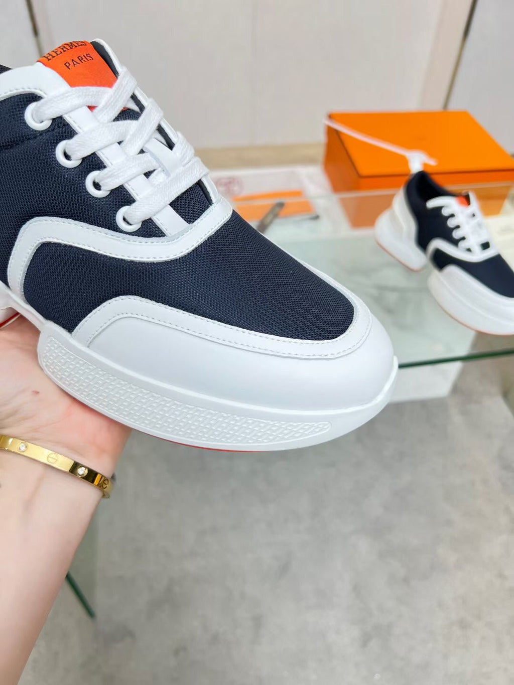 GIGA SNEAKER CHARCOAL BLUE CALFSKIN