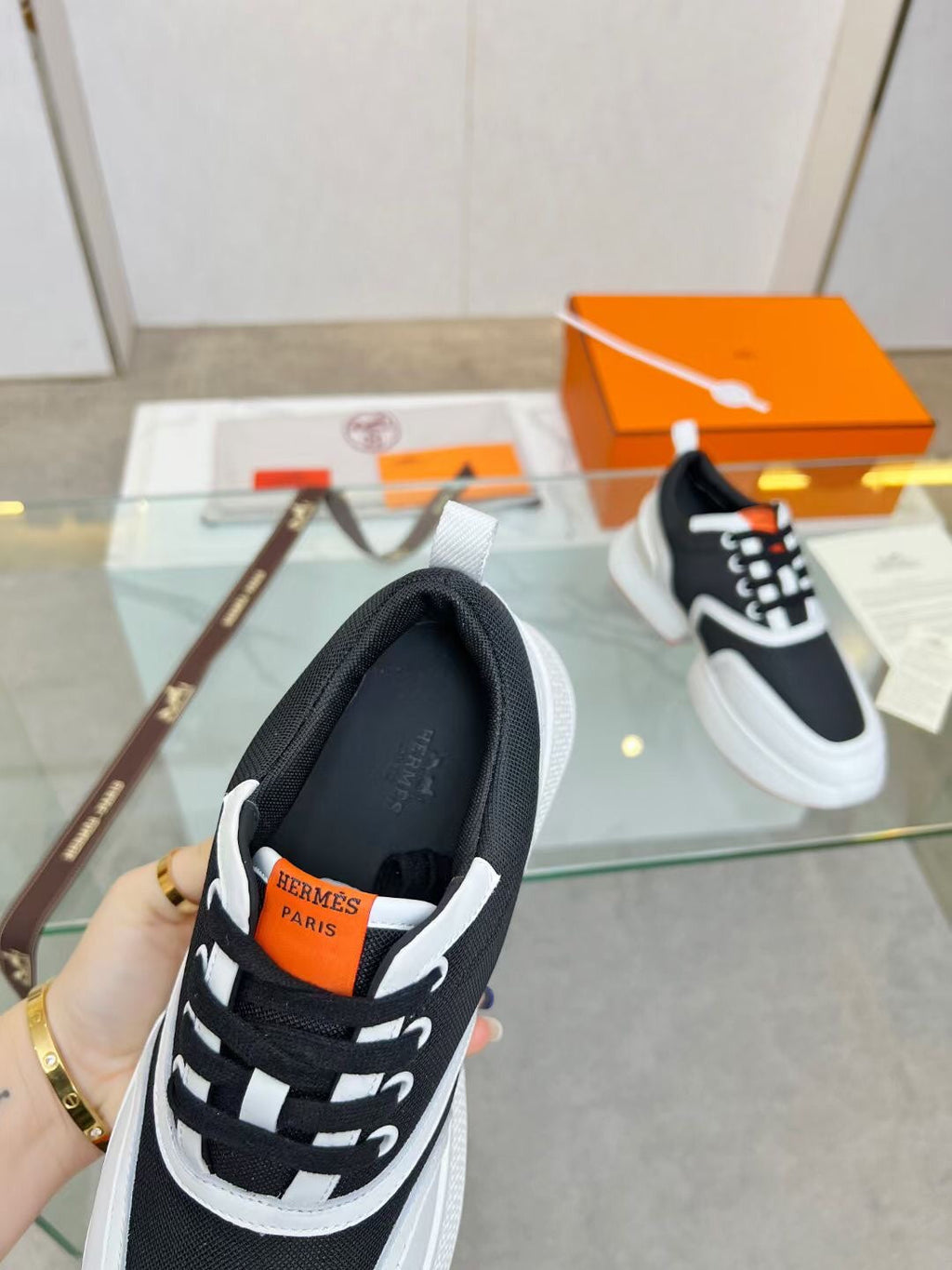 GIGA SNEAKER BLACK MIX WHITE CALFSKIN