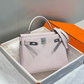 HM KELLY 28CM LIGHT PINK TOGO SILVER HARDWARE