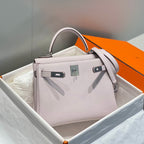 HM KELLY 28CM LIGHT PINK TOGO SILVER HARDWARE