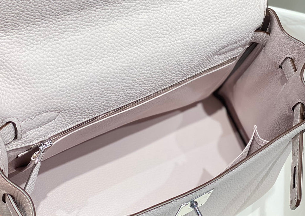 HM KELLY 28CM LIGHT PINK TOGO SILVER HARDWARE