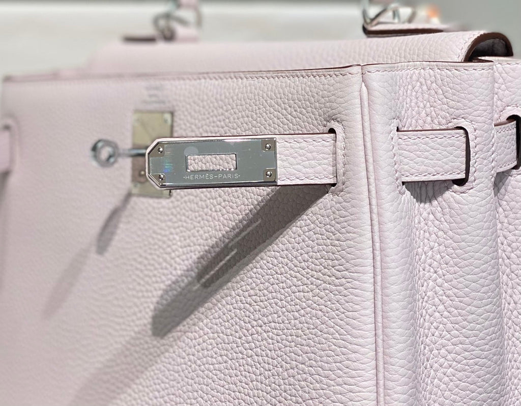 HM KELLY 28CM LIGHT PINK TOGO SILVER HARDWARE