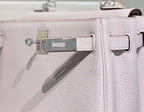 HM KELLY 28CM LIGHT PINK TOGO SILVER HARDWARE