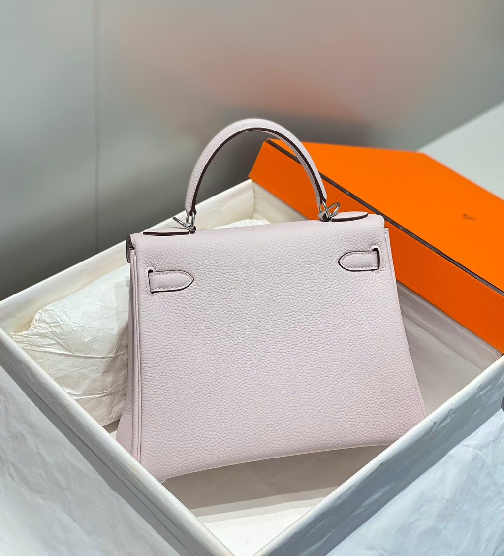 HM KELLY 28CM LIGHT PINK TOGO SILVER HARDWARE