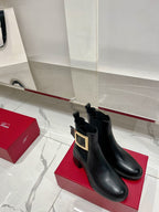 Viv Short Boots Black Cowhide 365203