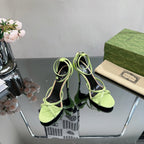 GG 105 STRAPPY SANDAL LIGHT GREEN LAMBSKIN