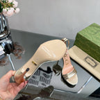 GG 105 HIGH HEEL SANDAL METALLIC GOLD LAMBSKIN