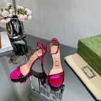 GG 105 HIGH HEEL SANDAL METALLIC PURPLE LAMBSKIN