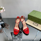 GG 105 HIGH HEEL SANDAL CRIMSON LAMBSKIN