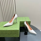 GG 105 BASIC HIGH HEEL WHITE LAMBSKIN