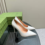 GG 105 BASIC HIGH HEEL WHITE LAMBSKIN