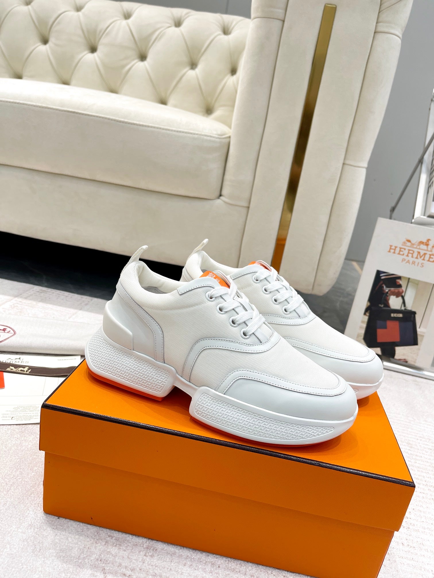 HM Giga Sneaker Beige Fabric206297