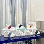 FLATFORM ROCKSTUD UNTITLED SNEAKER IN WHITE MIX BLACK CALFSKIN