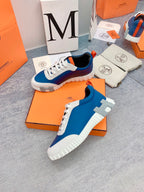 HM Bouncing Sneaker In Blue Silk Lambskin 106447