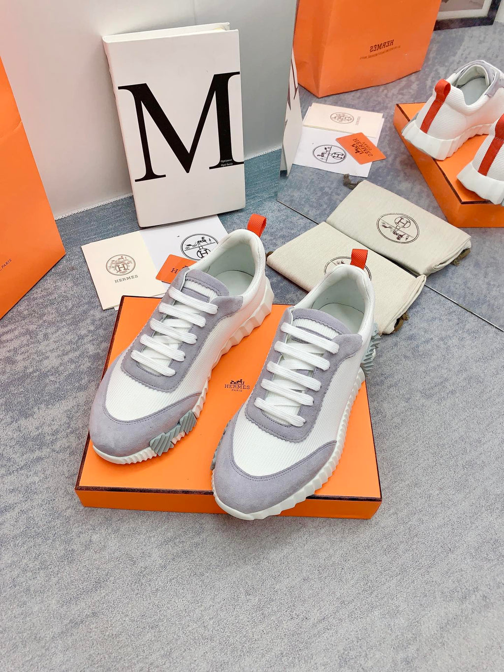 HM Bouncing Sneaker In Grey Mesh Fabric 106455