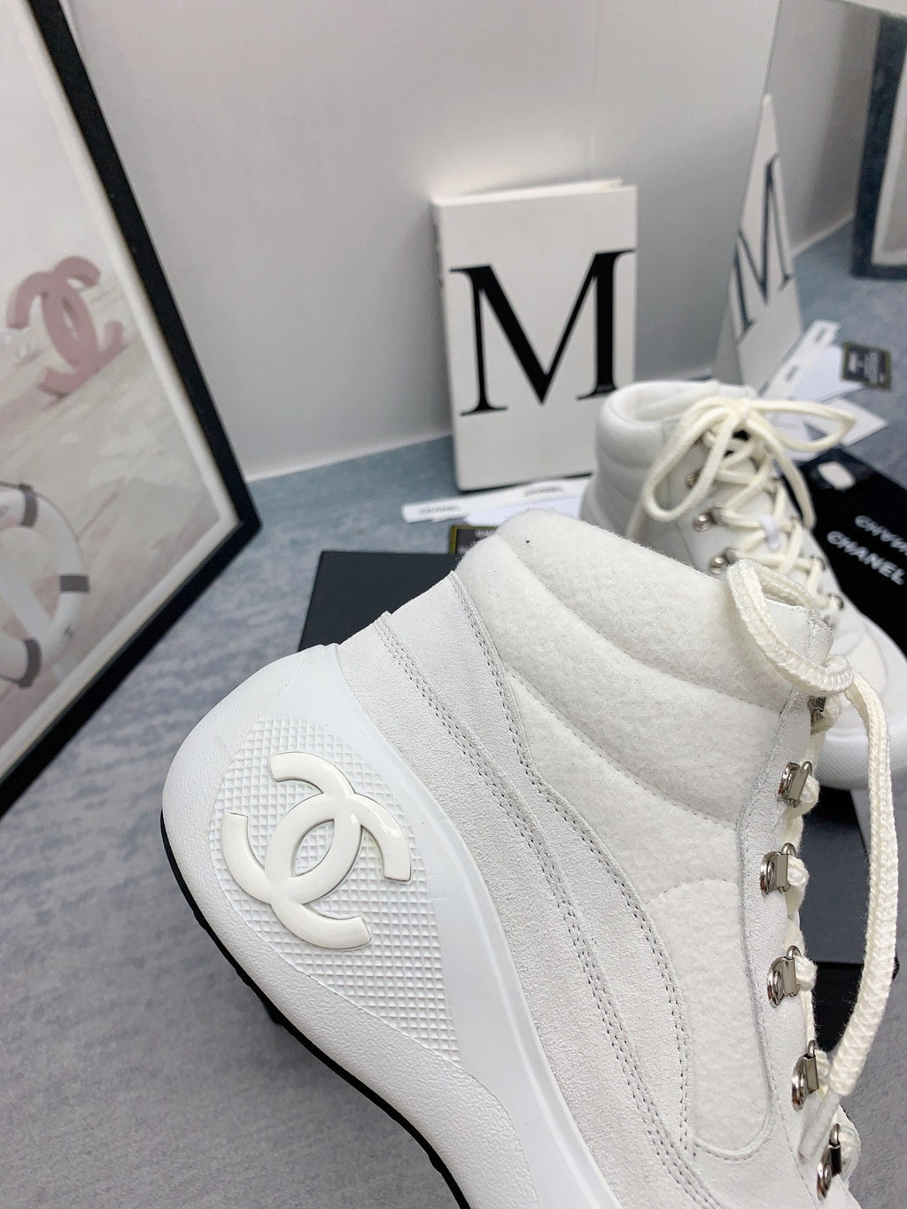 CC Sneaker Boots In White Calfskin 148775