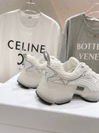 CD Vibe Sneaker White Polyester Mesh Fabric And Lambskin