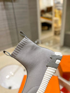 HM Fun Sneaker In Grey Mesh Fabric And Lambskin  983002