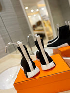 HM Fun Sneaker In White Mix Black Mesh Fabric And Lambskin 983014
