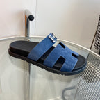 Chypre Sandal Blue Suede