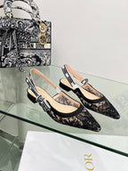 CD 25 Slingback Pump Black Transparent Mesh
