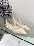 CD 25 Slingback Pump White Transparent Mesh