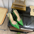 GG SIGNORIA SLINGBACK PUMP EMERALD LAMBSKIN