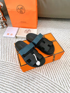 HM Chypre Sandal Black Mix Blue Navy Cowhide  963517