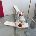 Viv Love Heart Slippers White Fetal Cowhide 255205