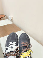 Miu Miu   x New Balance Sneakers Dark Gray Yellow Cowhide Suede