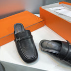 Lena Mule Black Leather