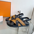 Genius Sandal Slingback Black/Brown Calfskin Leather