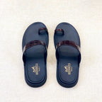 HM Men's Open-toe Sandals Brown Rubber Sheepskin 561659