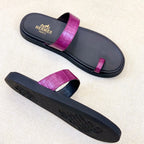 HM Men's Open-toe Sandals Pink Rubber Sheepskin 561661