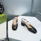 horsebit slingbacks pump 55mm black calfskin