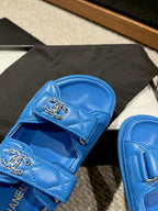 cc dad sandal mule azure blue calfksin