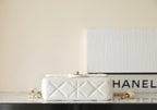 cc 24s mini flap bag 20cm white lambskin pearl ball