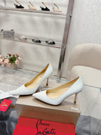 CL 25s Scepter Pumps 85mm White Patent Leather 446632