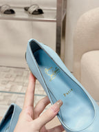 CL 25s Ginko Pumps 85mm Light Blue Cowhide & Sheepskin 446636