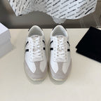 JOGGER LOW LACE-UP SNEAKER IN CALFSKIN & SUEDE CALFSKIN OPTIC WHITE/GREY/BLACK