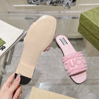 GG  Interlocking double G hollow slippers PInk Rose