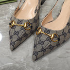 GG Slingback Flat Sandals Black Caro