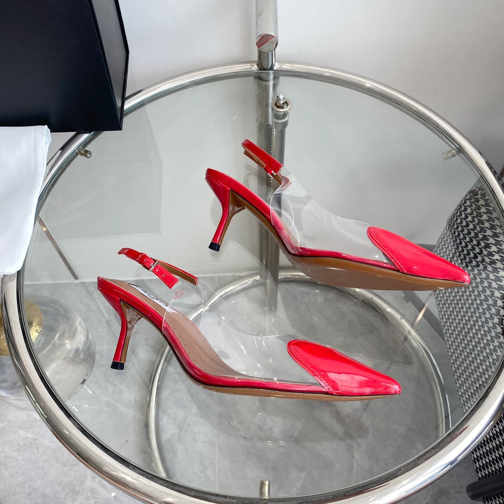 alaia slingbacks 60 optic red heart lambskin